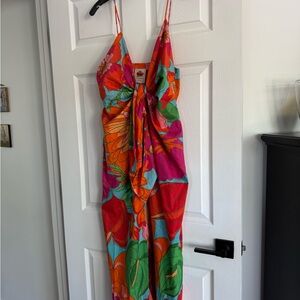 FARM Rio Vibrant Floral Wrap Dress